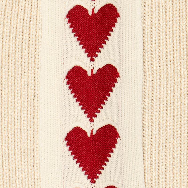 HEART KNIT TRACK JACKET -WHITE- (LADIES)