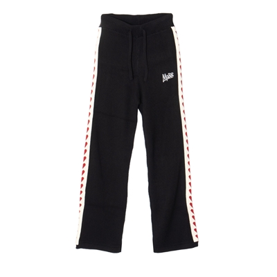 HEART KNIT TRACK PANTS -BLACK- (LADIES)