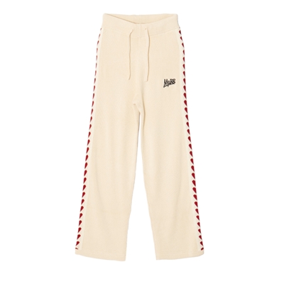HEART KNIT TRACK PANTS -WHITE- (LADIES)