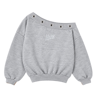(S)OG EYELET OFF SHOULDER SWEAT -GREY- (LADIES)