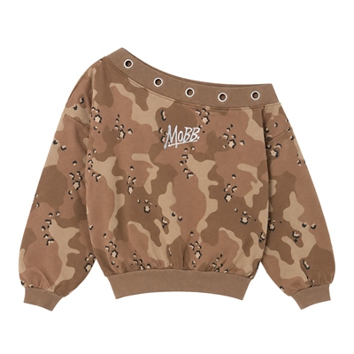 (C)OG EYELET OFF SHOULDER SWEAT -CAMO2- (LADIES)