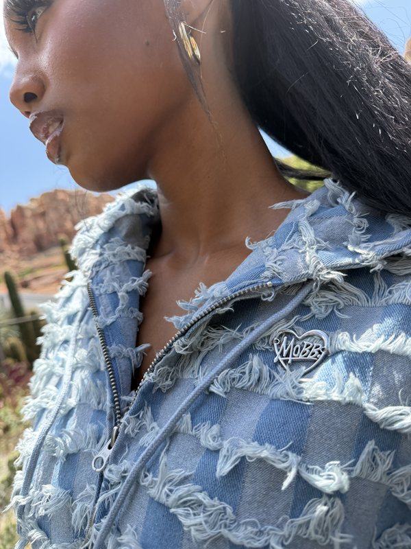 PATTERN DENIM JACKET -A(CHECKER)- (LADIES)