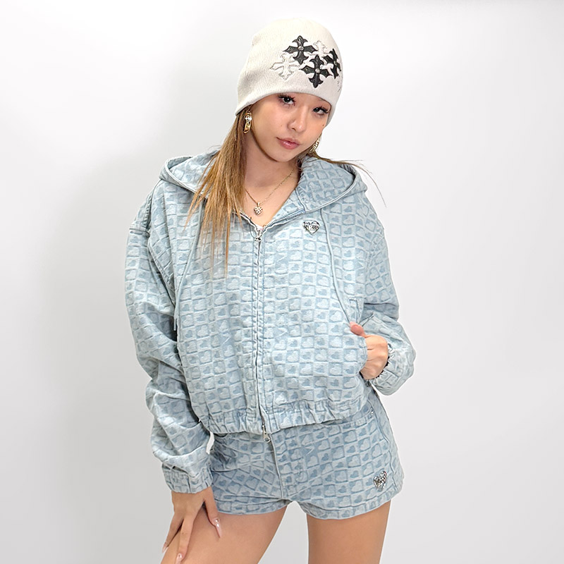 PATTERN DENIM JACKET -B(HEART)- (LADIES)