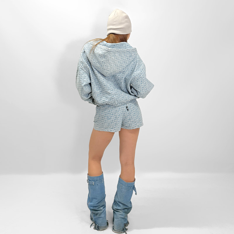 PATTERN DENIM SHORTS -B(HEART)- (LADIES)
