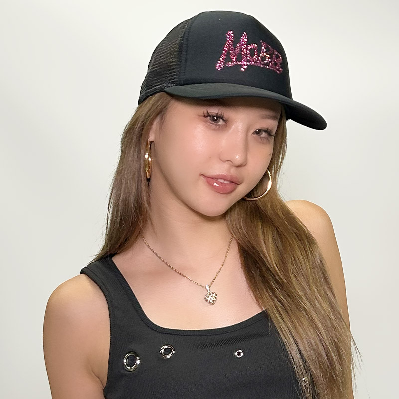 OG RHINESTONE MESH CAP -BLACK 2-