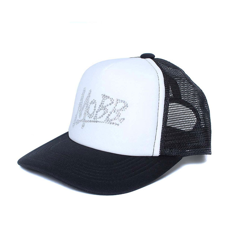 OG RHINESTONE MESH CAP -BLACK×WHITE-