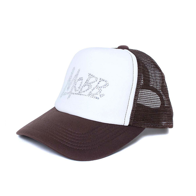 OG RHINESTONE MESH CAP -BROWN-