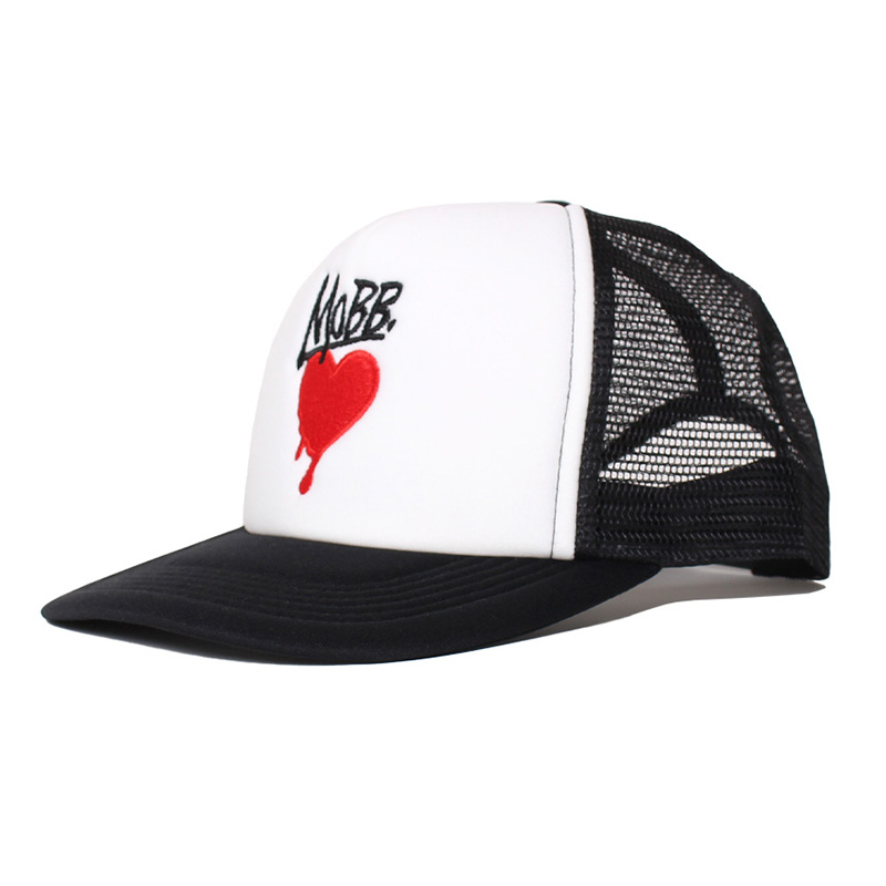 HEART DRIP MESH CAP -BLACK×WHITE-