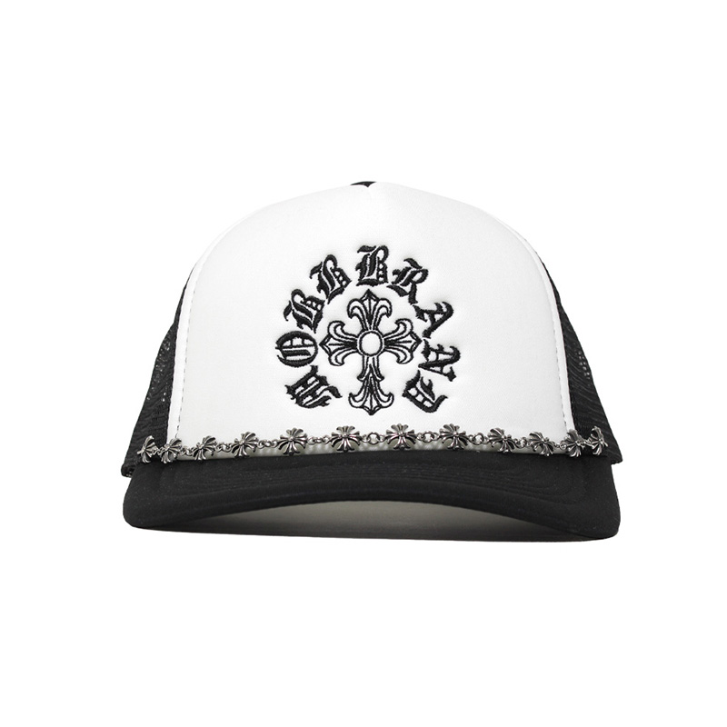 CROSS CHAIN MESH CAP -BLACK×WHITE-
