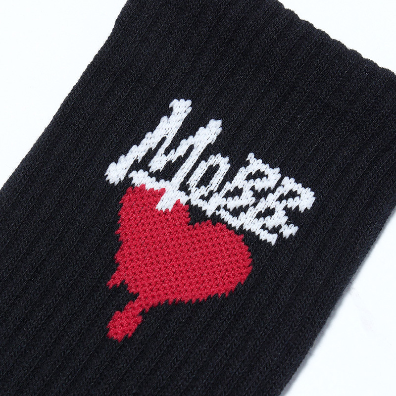 HEART DRIP SOCKS (2pcs) -BLACK-