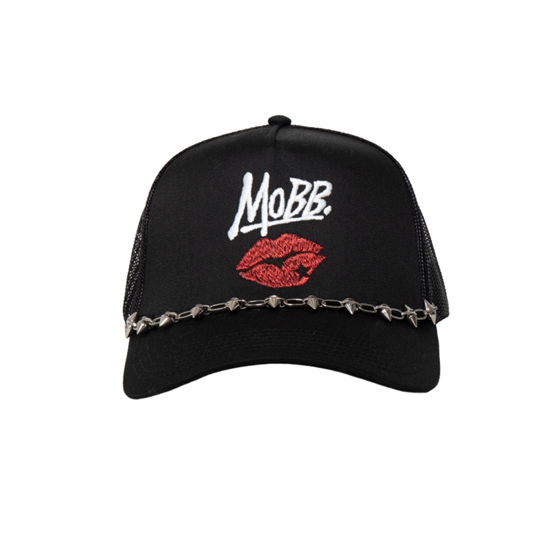 KISS RIVETS CHAIN MESH CAP -BLACK-