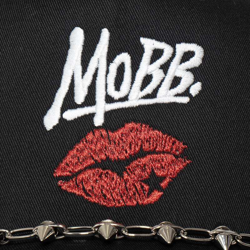KISS RIVETS CHAIN MESH CAP -BLACK-