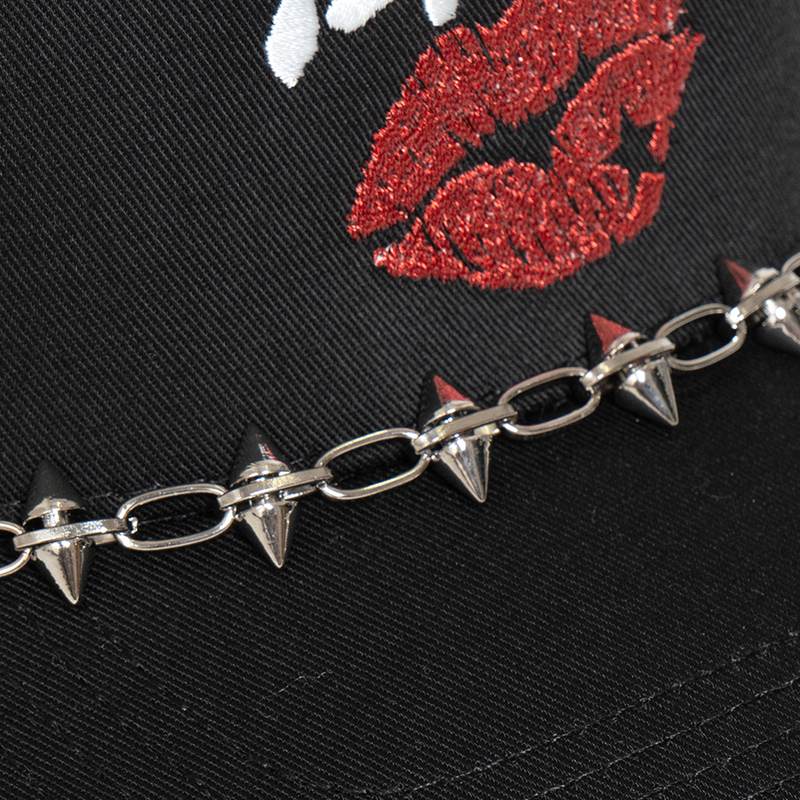 KISS RIVETS CHAIN MESH CAP -BLACK-