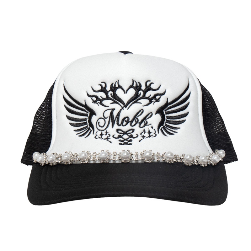 ANGEL CHAIN MESH CAP -BLACK×WHITE-