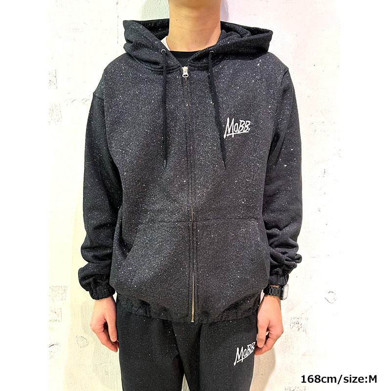 OG GLITTER ZIP HOODIE -BLACK-