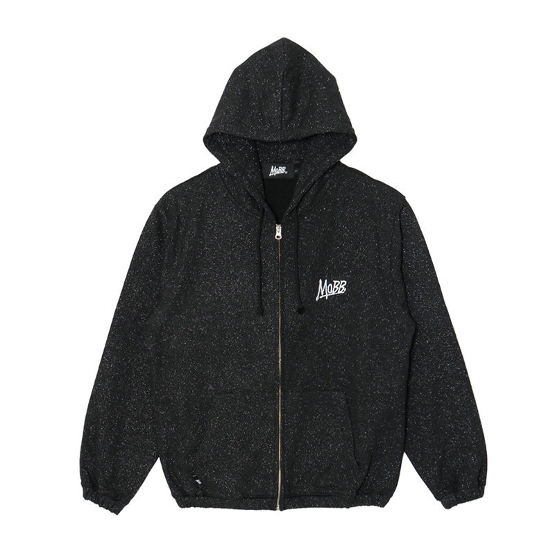 OG GLITTER ZIP HOODIE -BLACK-