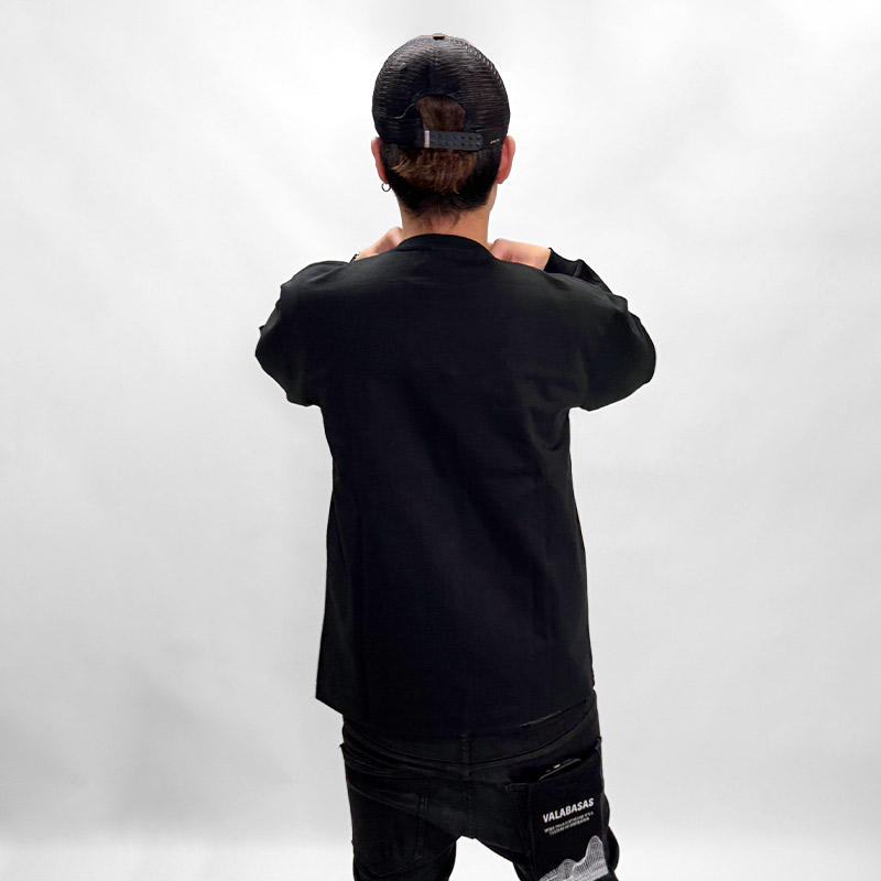(E)MAGNUM WEIGHT L/S T-SHIRT -BLACK-