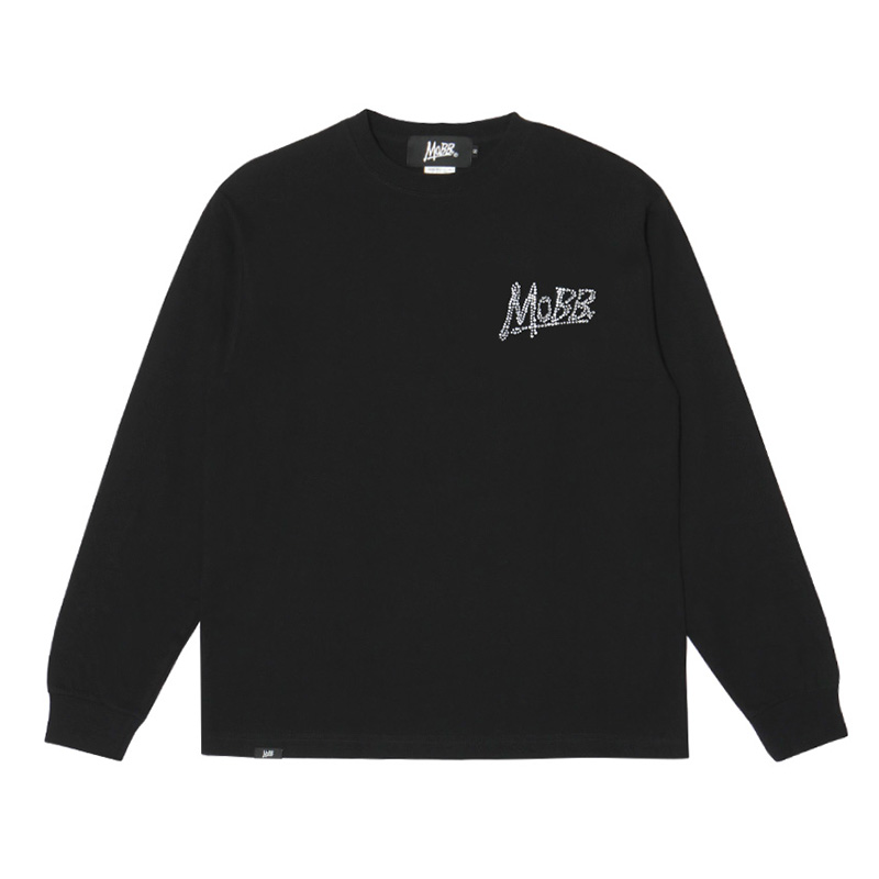 OG RHINESTONE L/S T-SHIRT -BLACK-