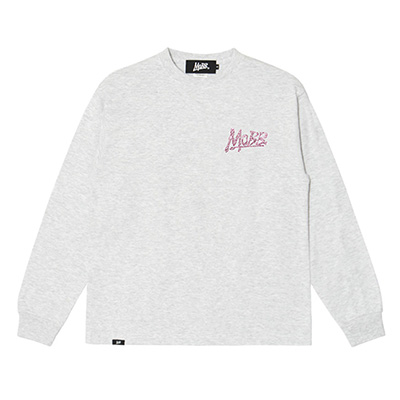 OG RHINESTONE L/S T-SHIRT -GREY-