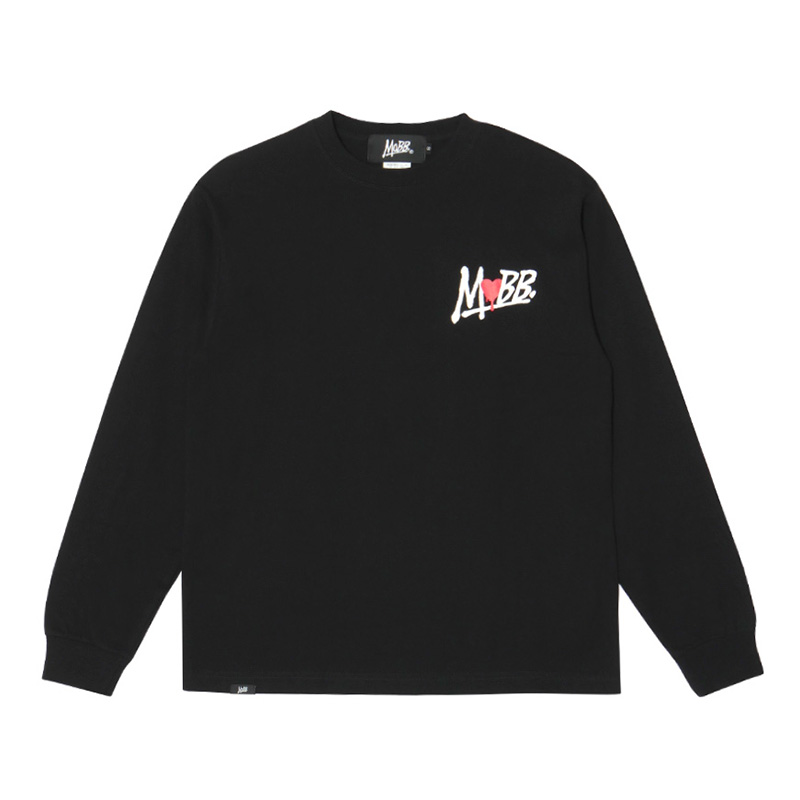 HEART DRIP L/S T-SHIRT -BLACK-