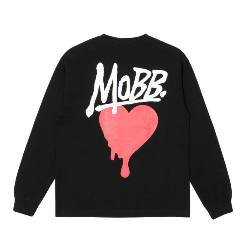 HEART DRIP L/S T-SHIRT -BLACK-