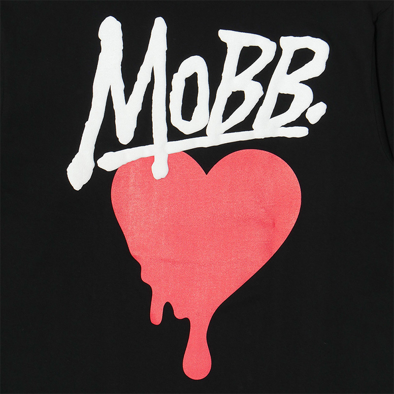 HEART DRIP L/S T-SHIRT -BLACK-