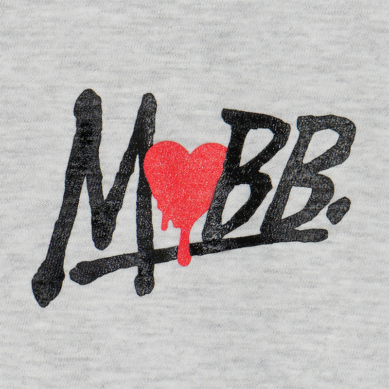 HEART DRIP L/S T-SHIRT -GREY-