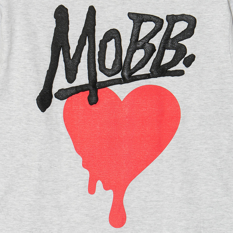 HEART DRIP L/S T-SHIRT -GREY-