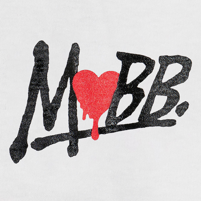 HEART DRIP L/S T-SHIRT -WHITE-