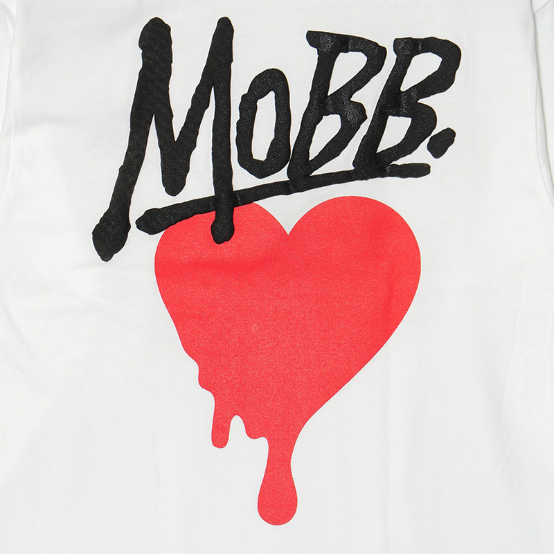 HEART DRIP L/S T-SHIRT -WHITE-