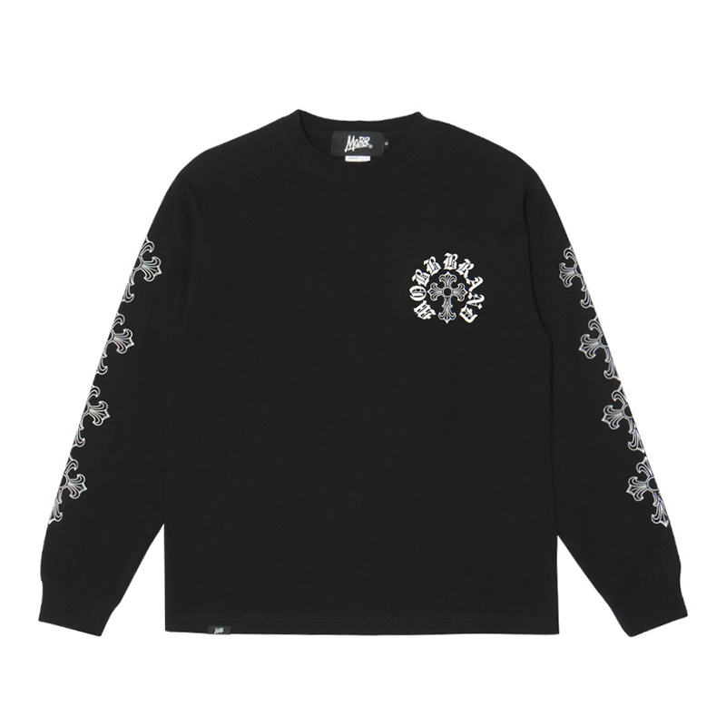 CROSS SLEEVE L/S T-SHIRT -BLACK-