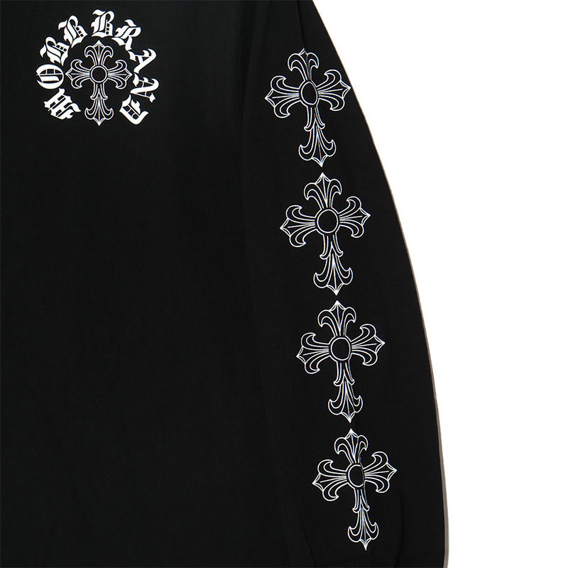 CROSS SLEEVE L/S T-SHIRT -BLACK-