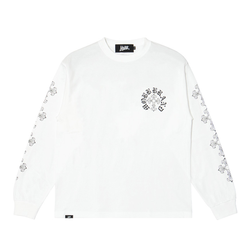 CROSS SLEEVE L/S T-SHIRT -WHITE-