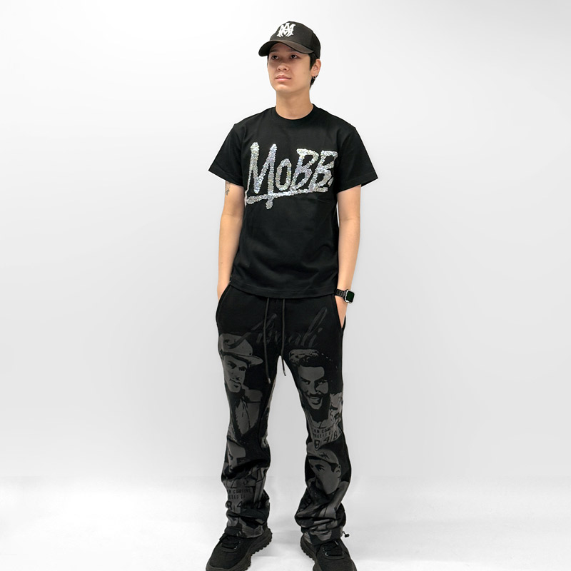 (L)OG STONE S/S T-SHIRT -BLACK-
