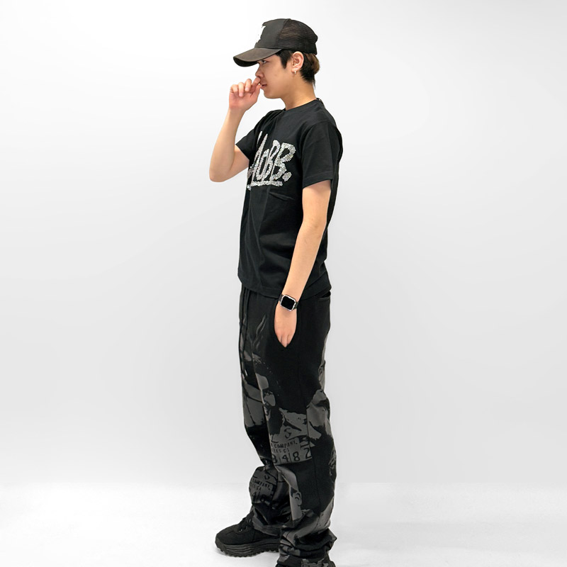 (L)OG STONE S/S T-SHIRT -BLACK-
