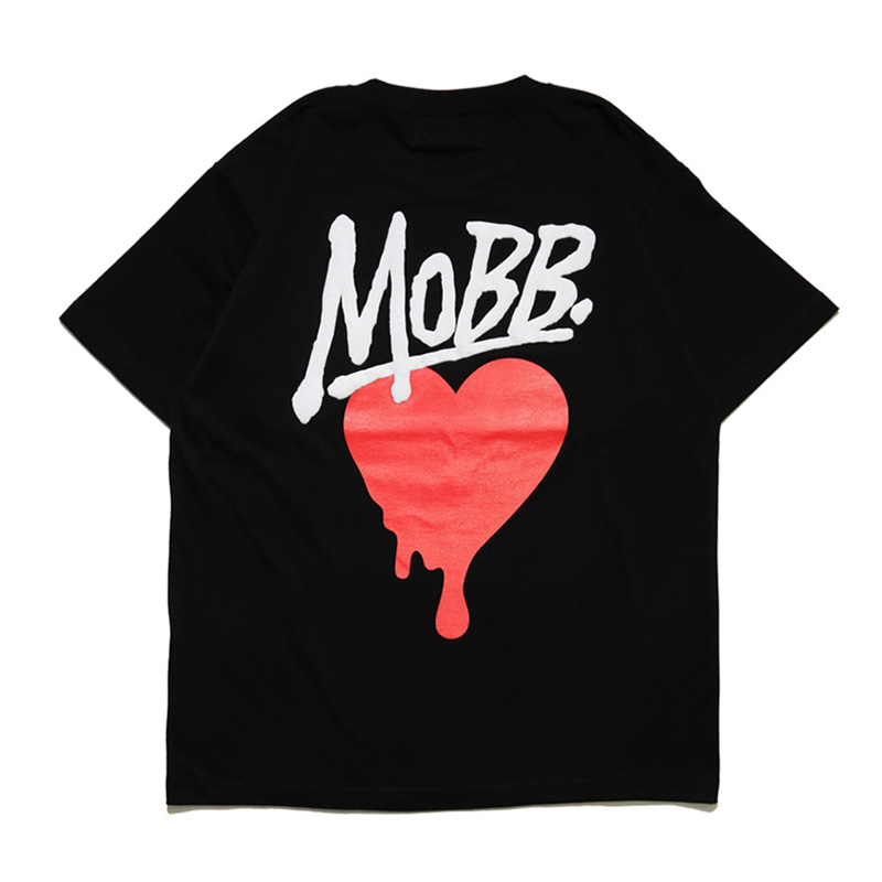 HEART DRIP T-SHIRT -BLACK-
