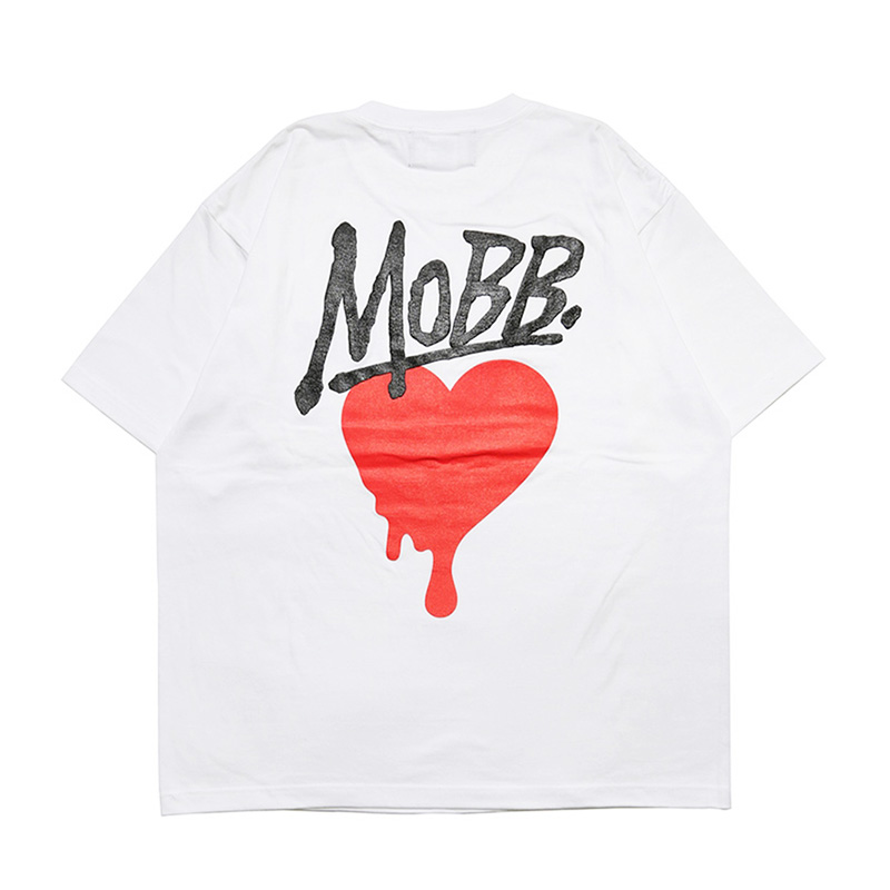 HEART DRIP T-SHIRT -WHITE-