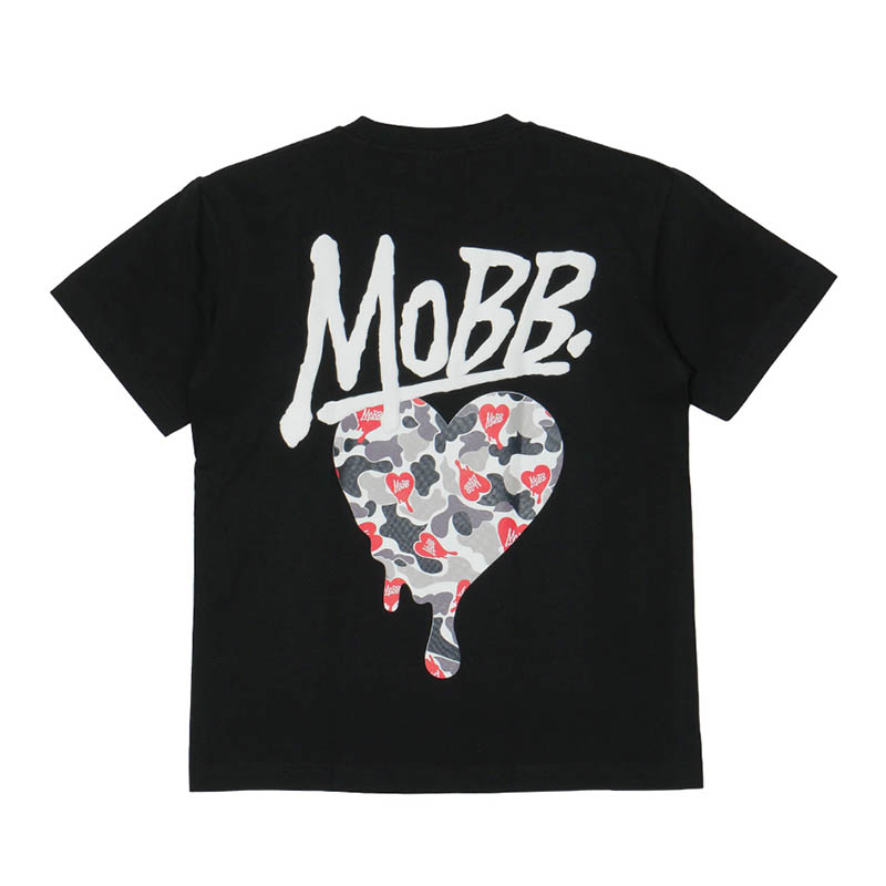 HEART DRIP CAMO T-SHIRT -BLACK- -BLACK-