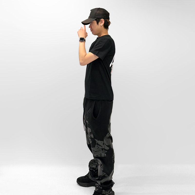 HEART DRIP CAMO T-SHIRT -BLACK- -BLACK-