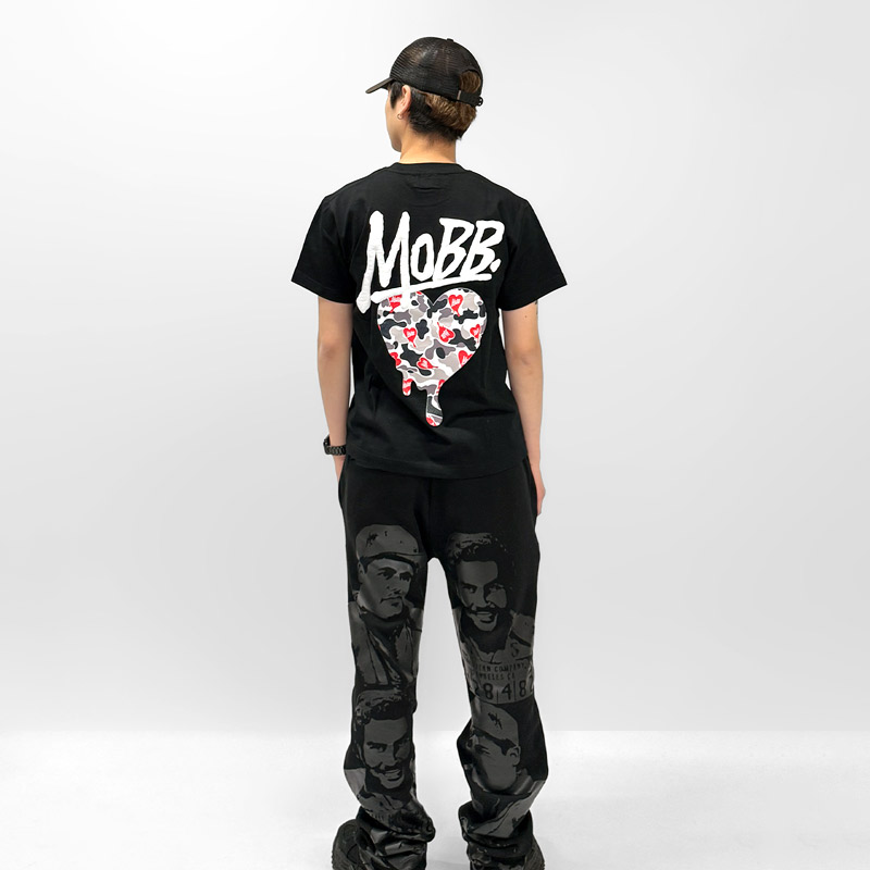 HEART DRIP CAMO T-SHIRT -BLACK- -BLACK-