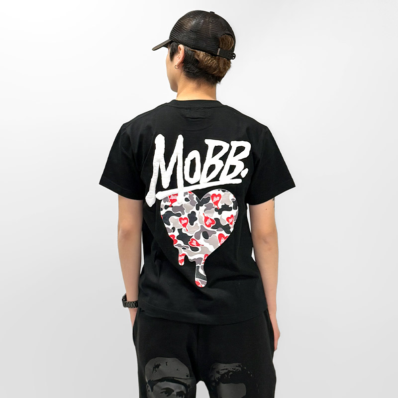 HEART DRIP CAMO T-SHIRT -BLACK- -BLACK-