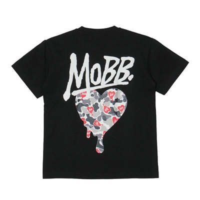 HEART DRIP CAMO T-SHIRT -BLACK- -BLACK-