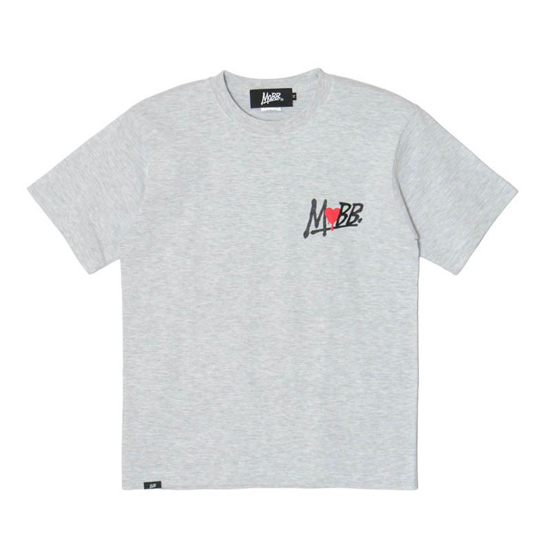 HEART DRIP CAMO T-SHIRT -GREY-