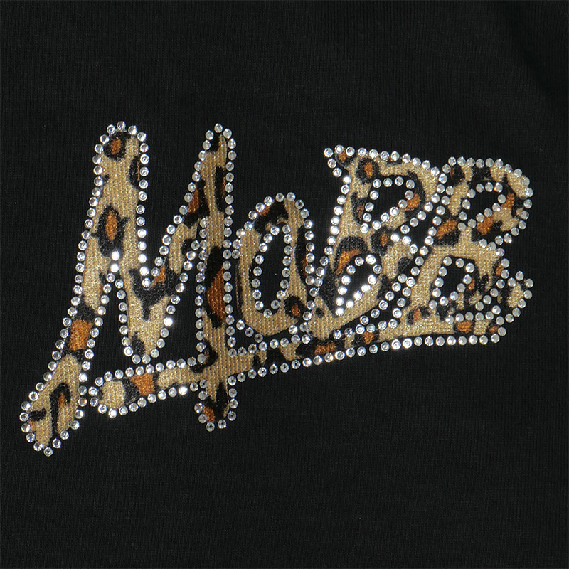 OG TRIM STONE LEOPARD T-SHIRT -BLACK×BEIGE-