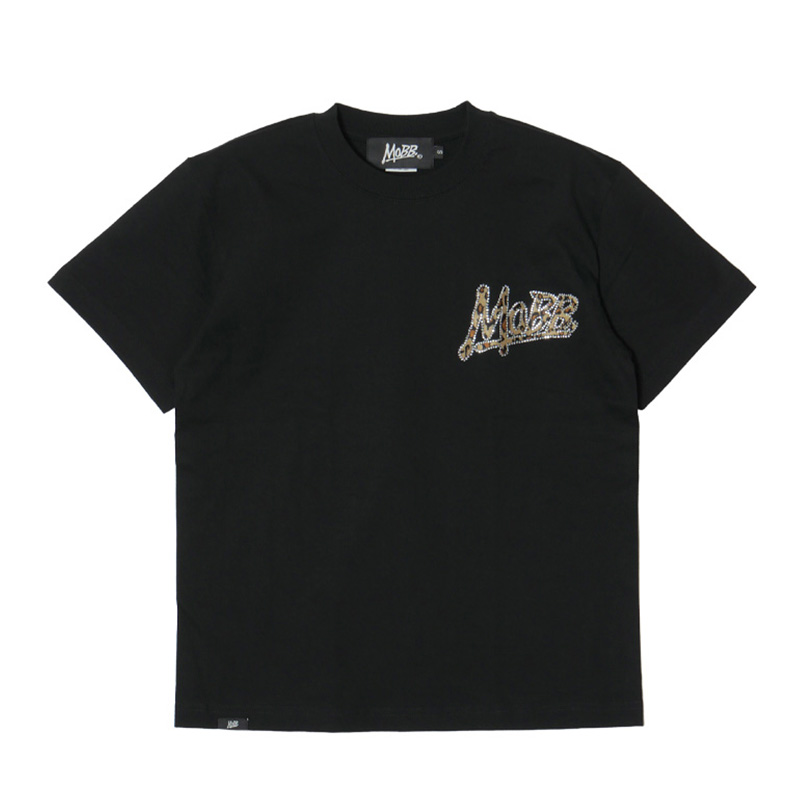 OG TRIM STONE LEOPARD T-SHIRT -BLACK×BEIGE-