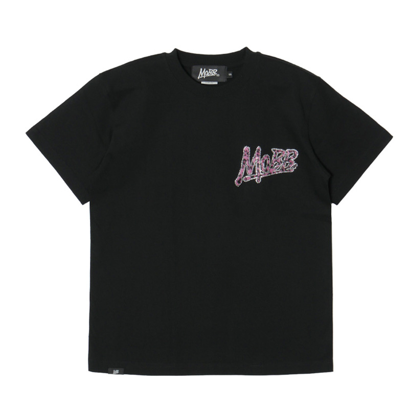 OG TRIM STONE LEOPARD T-SHIRT -BLACK×PINK-