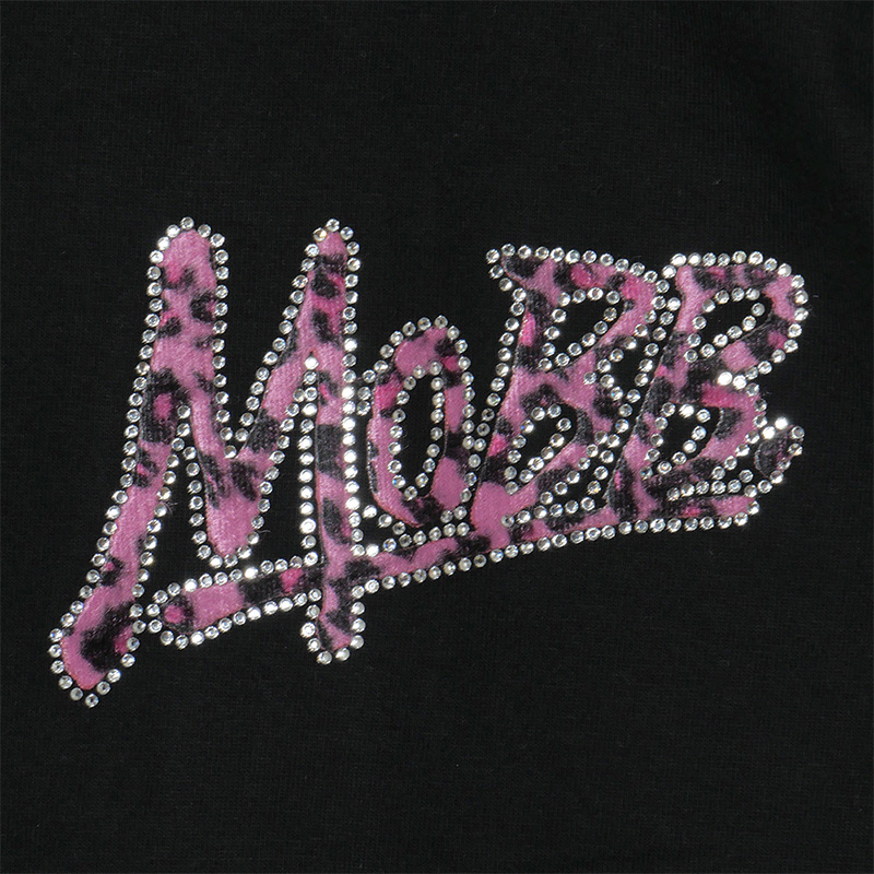 OG TRIM STONE LEOPARD T-SHIRT -BLACK×PINK-