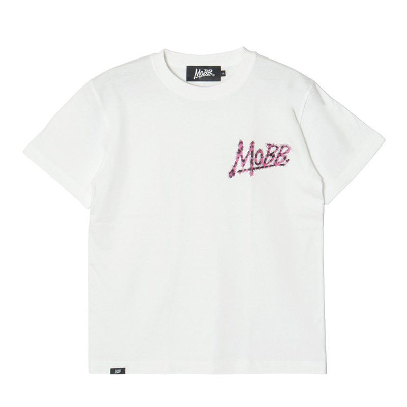 OG TRIM STONE LEOPARD T-SHIRT -WHITE×PINK-