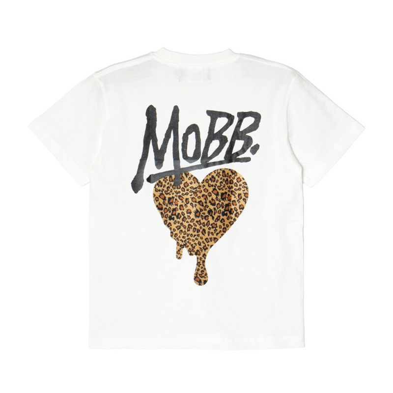 HEART DRIP LEOPARD T-SHIRT -WHITE×BEIGE-