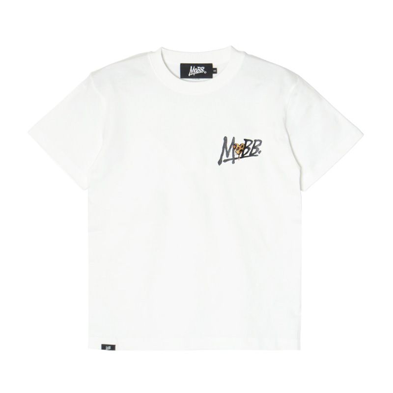 HEART DRIP LEOPARD T-SHIRT -WHITE×PINK-